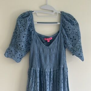 Betsey Johnson Blue Eyelet Dress